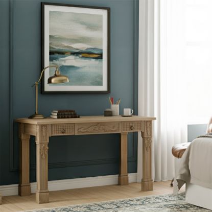 Picture of Miramachi Carved Solid Wood Writing Desk with Drawers