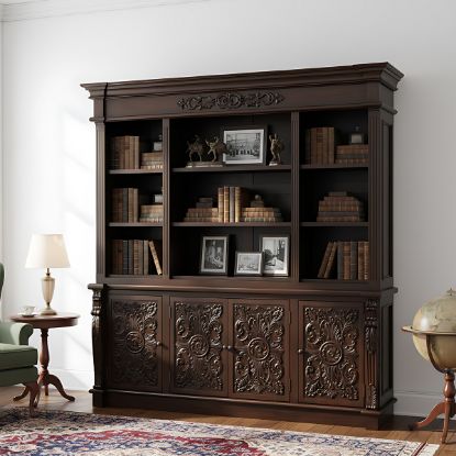 Picture of Washington Handcarved Home Office Extra Large Bookcase