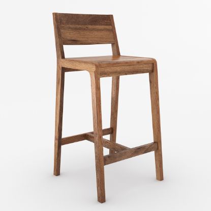 Picture of Magog Rustic Solid Wood Bar Stool for Kitchen Counters