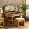 Picture of Kaslo Modern Makeup Vanity Desk with Mirror & Stool