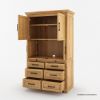 Picture of Gimli Rustic Freestanding Kitchen Pantry Cabinet with Drawers