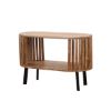 Picture of Abbotsford Slatted Curved Rustic Wood Coffee Table