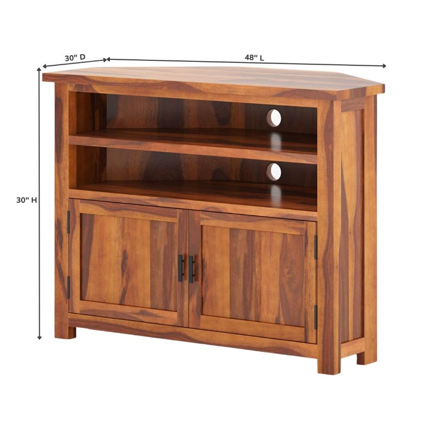 Contemporary Corner TV Stand with Cabinet Storage (39