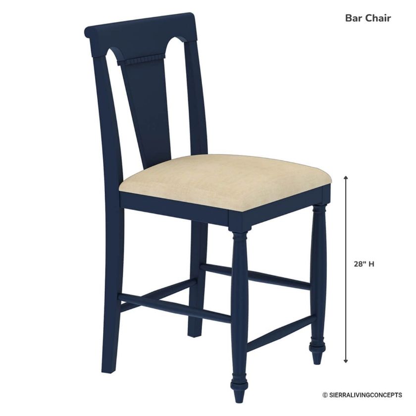 Avignon Modern Two Tone Wood Bar and Counter Chair Size Image