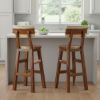Picture of Bergamo Modern Rustic Solid Wood Tall Bar Stool Set of 2