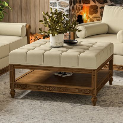 Picture of Junction Hand Carved Ottoman Coffee Table with Storage