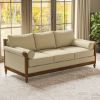 Picture of Junction Hand Carved Roll Arm Wooden 3 Seater Sofa