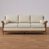 Picture of Junction Hand Carved Roll Arm Wooden 3 Seater Sofa