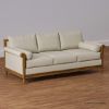 Picture of Junction Hand Carved Roll Arm Wooden 3 Seater Sofa