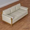 Picture of Junction Hand Carved Roll Arm Wooden 3 Seater Sofa