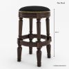 Picture of Nahant Traditional Round Leather Bar Stool Set of 2