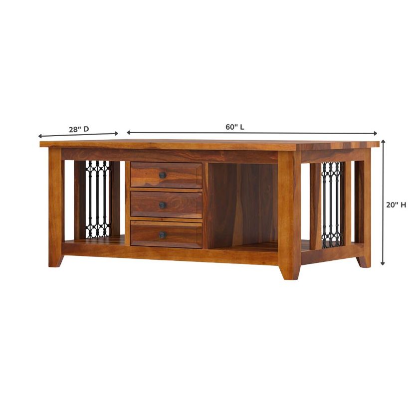 San Francisco Mission Style Coffee Table Size Image