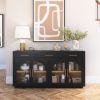 Picture of Claire Arch Door Black Sideboard Cabinet with Drawers