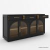 Picture of Claire Arch Door Black Sideboard Cabinet with Drawers