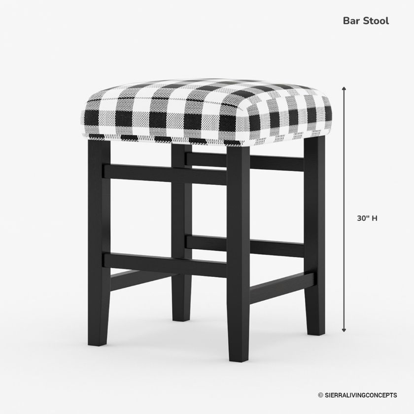 Prebbleton Solid Wood Upholstered Bar and Counter Stool Size Image