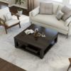Glencoe Large Square Coffee Table Solid Wood Contemporary Style