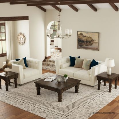 Renens Traditional Solid Wood Square Coffee Table & End Table Sets