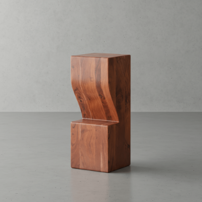 Picture of Helena Rustic Solid Wood Tree Trunk Style Bar Stool