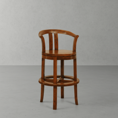 Picture of Bartow Vintage Style Teak Wood Bar Chair