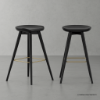 Picture of Hilversum Modern Solid Wood Black Stool Set of 2