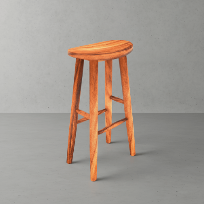 Picture of Lugano Solid Wood Rustic Modern Farmhouse Bar Stool