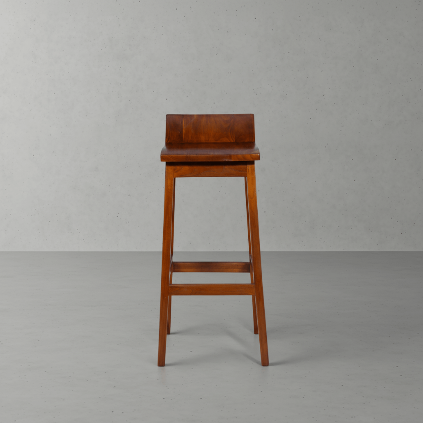 Picture of Bellflower Modern Contemporary Rustic Solid Wood Tall Bar Chair