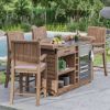 Picture of Concord Solid Teak Wood Outdoor Bar Set with Stools
