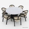 Picture of Slave Modern Black Round Dining Table Set For 6