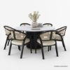 Picture of Slave Modern Black Round Dining Table Set For 6