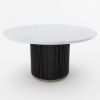 Picture of Slave White Marble Top 60 Inch Round Pedestal Dining Table