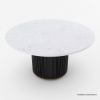 Picture of Slave White Marble Top 60 Inch Round Pedestal Dining Table