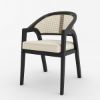Picture of Slave Modern Cane Back Black Dining Chair with Arms