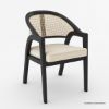 Picture of Slave Modern Cane Back Black Dining Chair with Arms