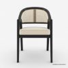 Picture of Slave Modern Cane Back Black Dining Chair with Arms