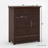 Picture of Vindemia Solid Mahogany Wood Tall Bedroom Dresser Chest With 7 Drawers