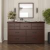 Picture of Vindemia Mahogany Dark Wood Dresser Chest of Drawers