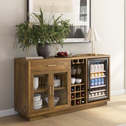 Picture of Sarnia Solid Wood Buffet Cabinet with Mini Fridge Space