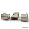 Picture of Junction 3 Piece Living Room Sofa Set with Ottoman Table
