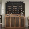 Picture of Wexford Arched 2 Tone Bar Cabinet with Wine Storage