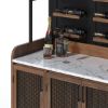 Picture of Wexford Arched 2 Tone Bar Cabinet with Wine Storage
