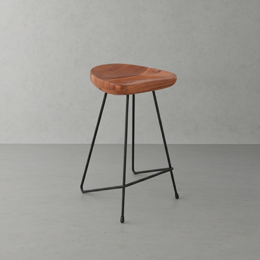 Picture of Simcoe Industrial Wooden Backless Kitchen Island Stool