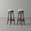Picture of Valentano Rustic Solid Wood Home Bar Stool (Set of 2)