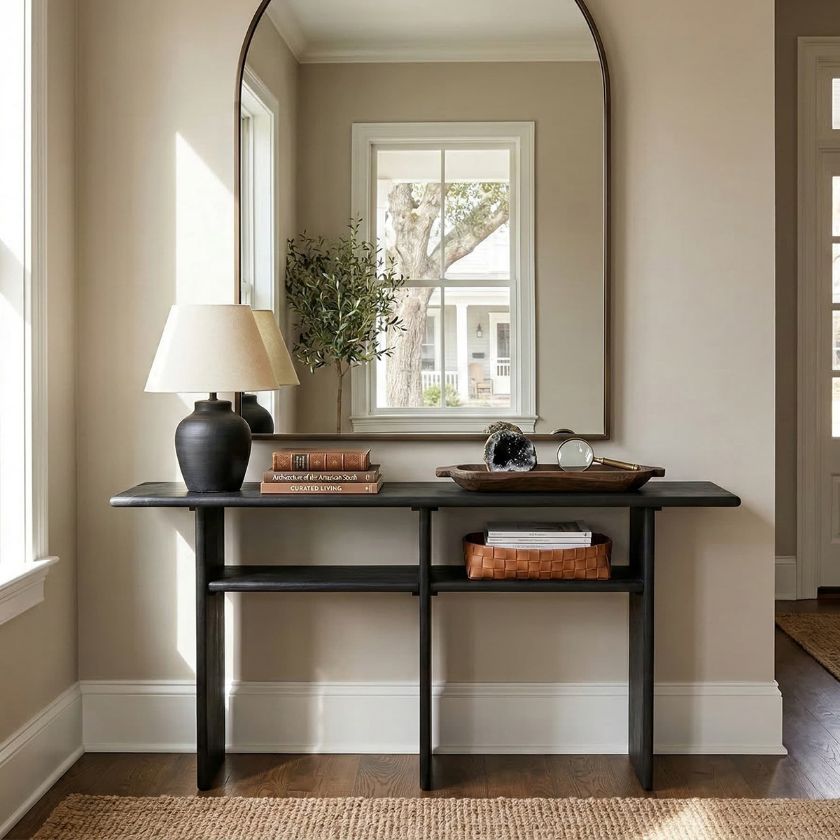Picture of Regina 2 Tier Japandi Solid Wood Console Table