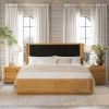 Picture of Lytton Modern Farmhouse Upholstered Wingback Bed Frame
