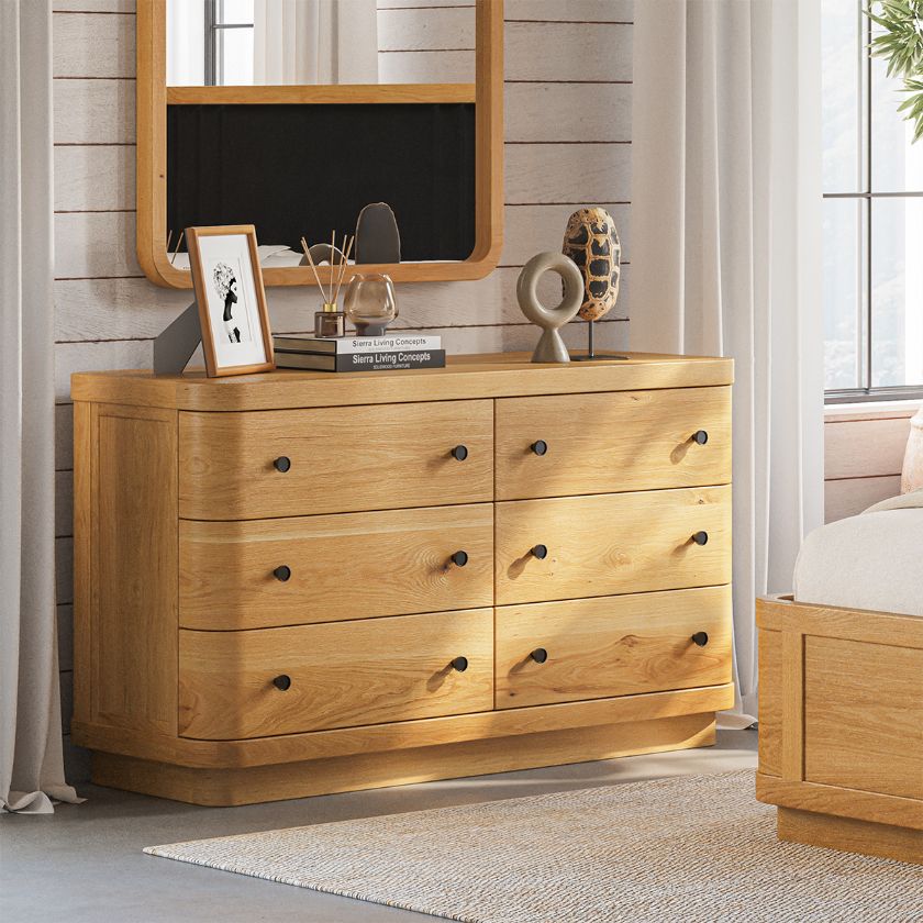 Picture of Lytton Modern Farmhouse Solid Wood Dresser with 6 Drawers