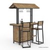 Picture of Leaside Teak Wood Outdoor Tiki Bar Table Stools Set