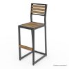 Picture of Leaside Industrial Teak Wood Outdoor Bar Chair