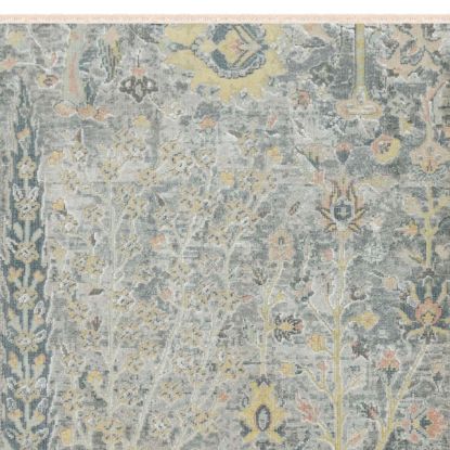 Picture of Coaticook Hand-Knotted Wool & Silk Light Grey Rug
