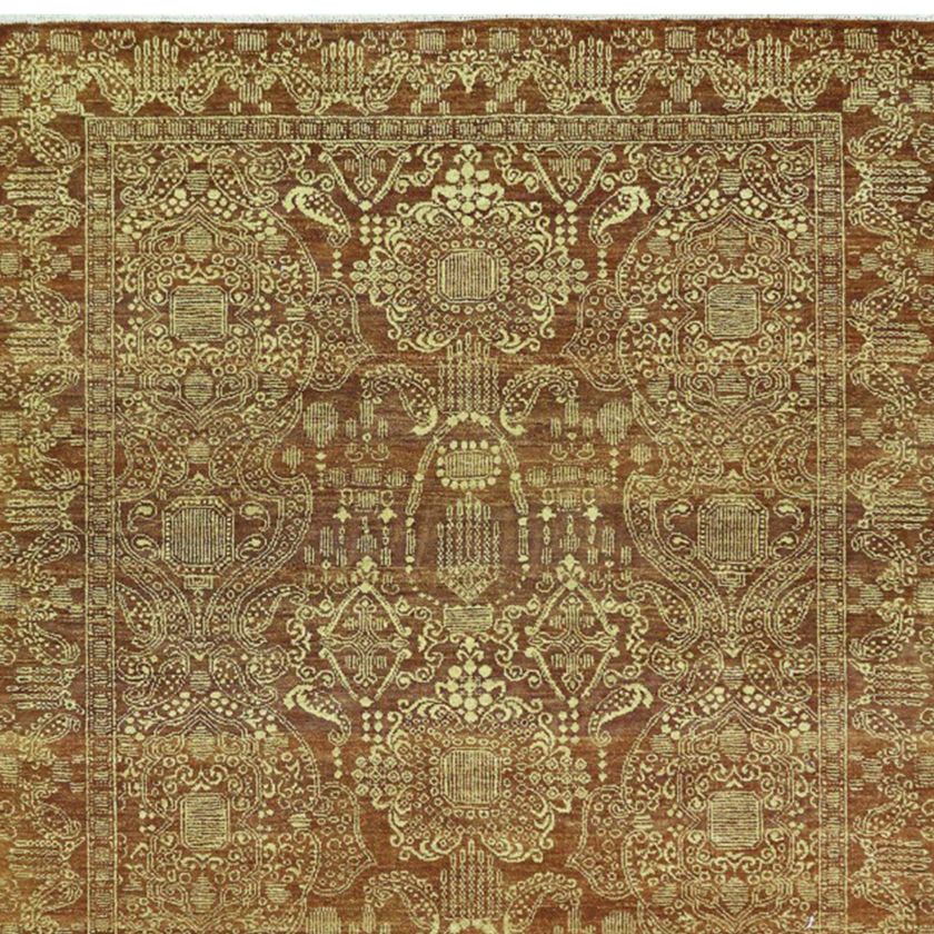 Picture of Weyburn Hand-Knotted Copper & Gold Traditional Rug