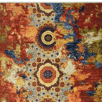 Picture of Cobourg Red Mamluk Hand Knotted Modern Medallion Rug